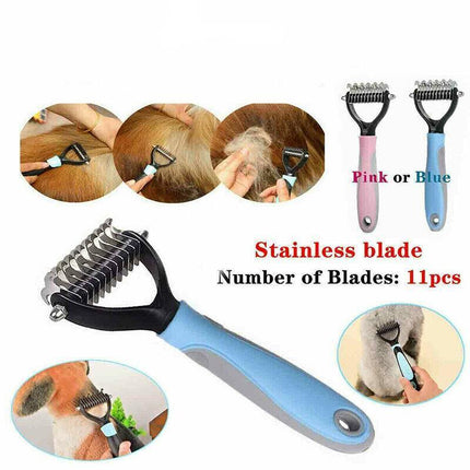 Small Dog Pet Cat Grooming Comb Brush Undercoat Rake Dematting Deshedding Trimmer - Aimall