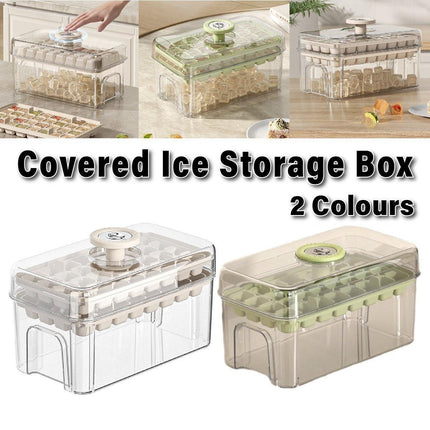 Large Capacity Food Grade Ice Cube Mold with Lid Household Ice Storage Box