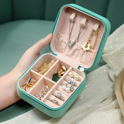 Travel Jewelry Organizer Box Portable Leather Storage Ornaments Ring Earrings