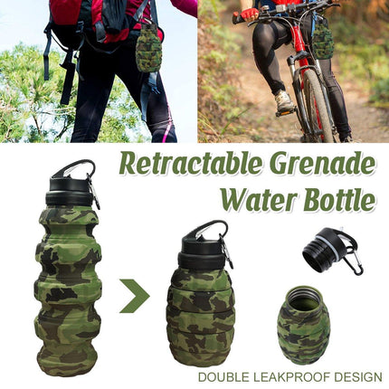 Plastic Grenade Water Bottle Silicone Riding Sports Kettle Retractable Folding Water Bottle
