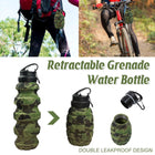 Plastic Grenade Water Bottle Silicone Riding Sports Kettle Retractable Folding Water Bottle