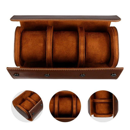 Three Compartment Watch Box Organizer Display Case for Watches Jewelry Storag