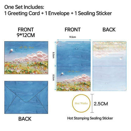 30pcs Oil Painting Postcard Set Illustration Small Cards for Birthday Gifts