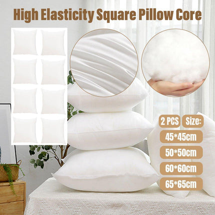 2pcs High Quality Square Pillow Inserts Soft Cushion Fillers Hotel Grade Use
