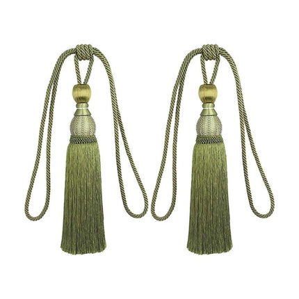 1pair Curtain Tiebacks Hanging Balls Tassel Rope Decorative Curtain Holders