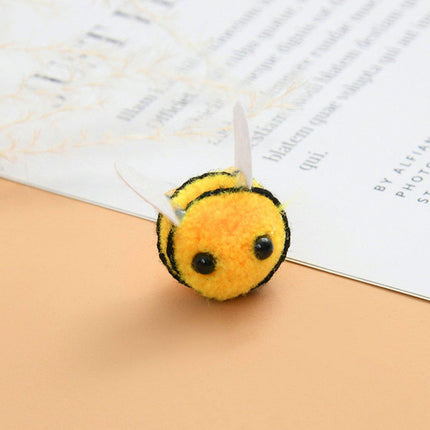 12pcs Plush Bee Hair Clips 3D Cartoon Animal Accessories Furballs Decorative Clips
