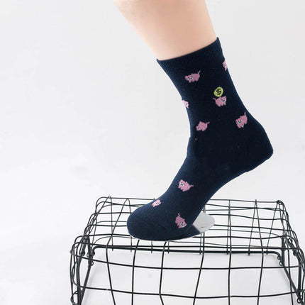 Cute Cat Design Women Cotton Socks Fun Cartoon Cute Tube Socks for Casual Wear