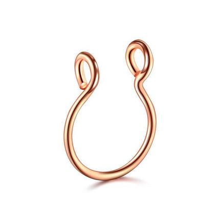 0.8MM High Quality Thin Septum Fake Nose Clip Ring Stud No Piercing 5Colours 0.8*8MM - Aimall
