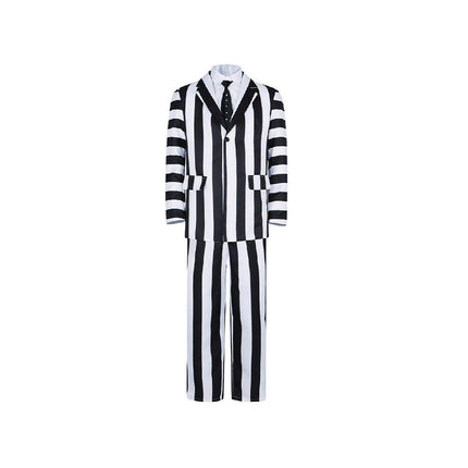 Archmage Cos Suit Beetle Sauce Michael Keaton Black And White Striped Suit Cosplay Halloween Suit