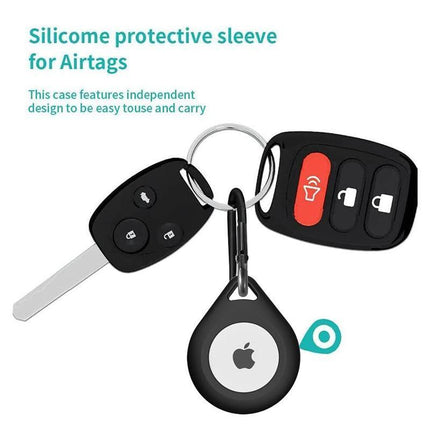 For Apple AirTag Air Tag Silicone Protective Case Cover Location Tracker Keyring - Aimall