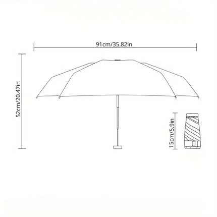 Compact Folding Sun Umbrella Portable UV Protection Travel Rain Shine Dual Use