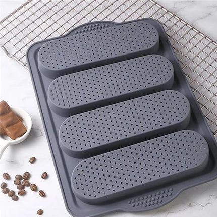 Four-hole Oval Bread Mold Rectangle Non-stick Toast Bread Baking Mold Loaf Pan