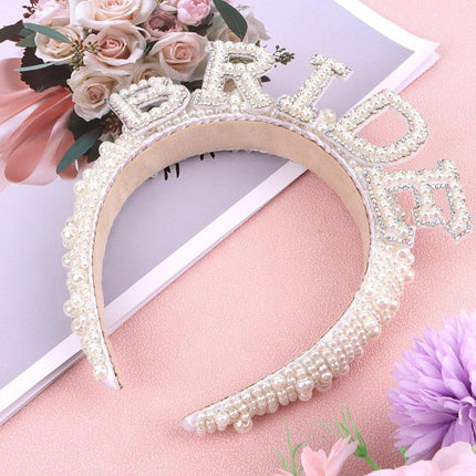 Elegant Bride Pearl Headband Bridal Hair Accessories Wedding Party Ornament