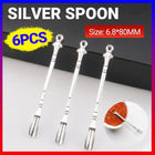 6X Mini Powder Ladle Scoop Mini Spoon Spatula Metal Shovel Silver color Spoon - Aimall