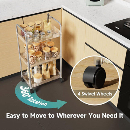 Multi-layer Acrylic Bathroom Kitchen Storage Rack Mobile Snack Organizer