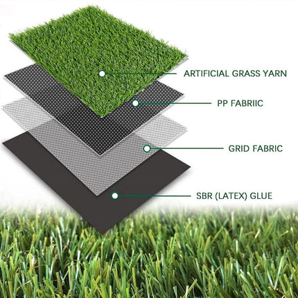 10SQM Artificial Grass Synthetic Turf Lawn 2x5m Fake Plant Plastic 30mm Height
