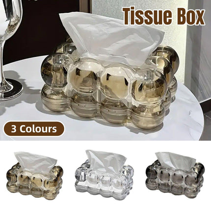 High-end Transparent Tissue Box Living Room Coffee Table Decorative Tissue Box