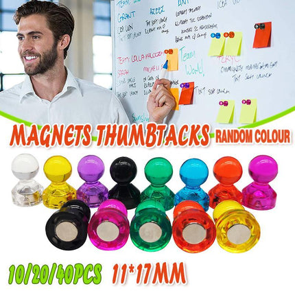 10-40x Magnets Push Pin Thumbtacks Magnets Fridge Whiteboard Magnets Office Home - Aimall