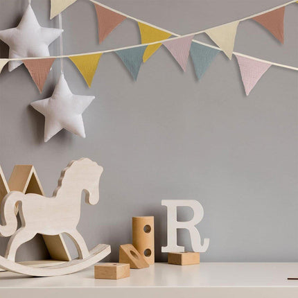 2PCS Triangle Bunting Flag Garland Hanging Flag Banner for Wedding Parties