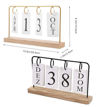 Wooden Desk Calendar Creative Desktop Calendar Ornament Home Office Decor Craft