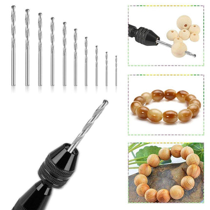 49pcs Mini Hand Drill Vise Hand Bits Twist Woodworking Set Precision Pin Tool