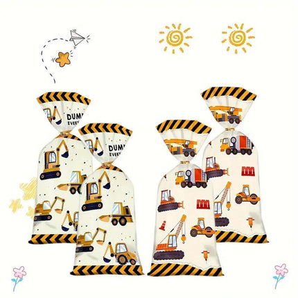 150pcs Construction Truck Candy Bags Excavator Snack Cookie Gift Packagin