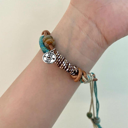 Boho Vintage Braided Fringe String Bracelet for Women Fashion Jewelry Gift