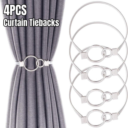 4pcs Metal Spring Curtain Tiebacks Elastic Fasteners for Home Window Drapes