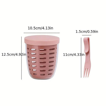 Portable Drainable Fruit Cup Plastic Sealed Cup for Snacks and Travel Use
