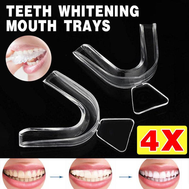 4x Teeth Whitening Mouth Trays Custom Self Mould Thermo Plastic Clear Guards - Aimall