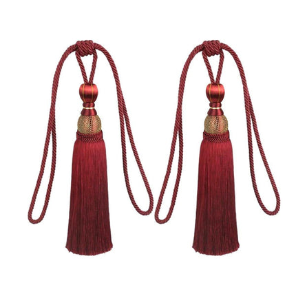 1pair Curtain Tiebacks Hanging Balls Tassel Rope Decorative Curtain Holders