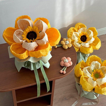 10pcs Pleated Chennai Flower Packaging Bouquet Hand Kneading Paper Craft