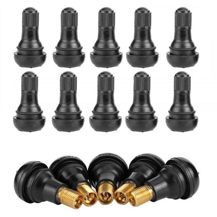 10x TR412 Car Auto Snap In Tyre Valve Rubber Tubeless Short Valve Stems - Aimall