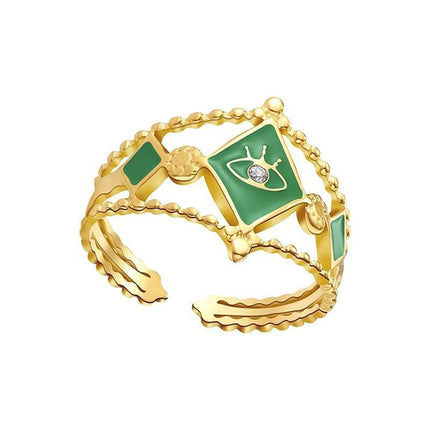For Valentine's Day Women Finger Ring Stacking Opening Jewelry Dating Gift - Aimall