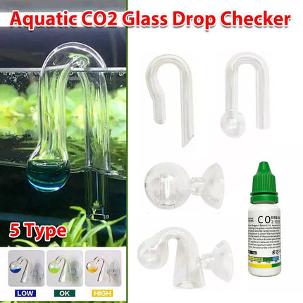 Aquatic CO2 Drop Checker Glass Aquarium Monitor Kit Accurate Fish Tank Tester