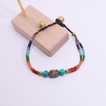 Ethnic Style Handmade Bracelet Color Stone Sky Bead Fashion Round Bead Bracelet