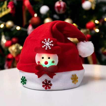 Christmas Holiday Santa Hat Red White Printed Festive Xmas Party Wear Gift