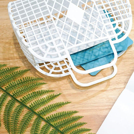 16pcs Diamond Plastic Bath Storage Basket Handheld Soft Bathroom Wash Basket Set