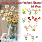 10pcs Artificial Yume Silk Flocking Flowers for Home Wedding Party Decoration