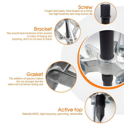 3PCS Bearing Gear Hub Puller Remover Tool Drop Forged Reversible Jaws Separator - Aimall