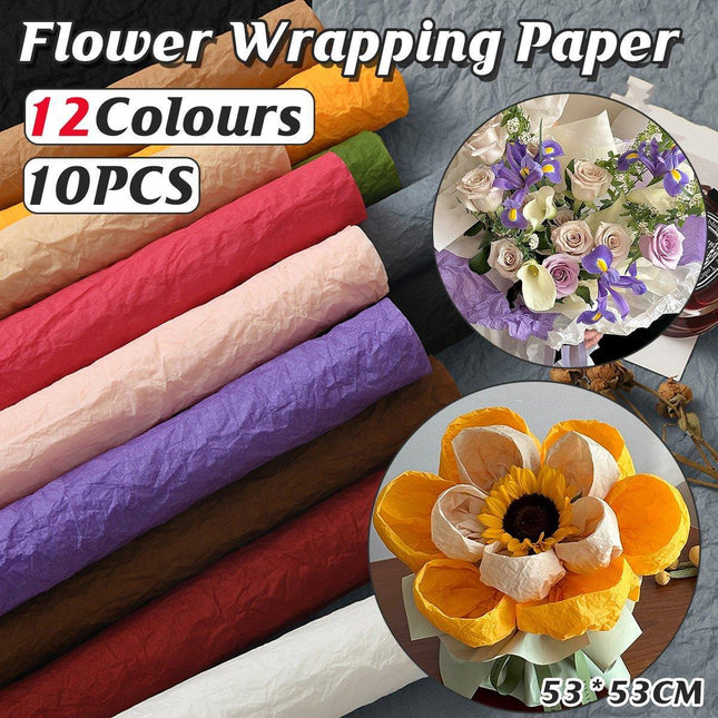 10pcs Pleated Chennai Flower Packaging Bouquet Hand Kneading Paper Craft