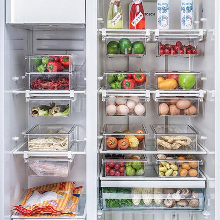 2 Pack Fridge Crisper Drawer Storage Boxes Food Organizer for Fresh Produce