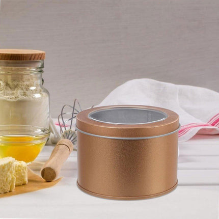 10pcs Open Window Cake Tin Box Bakery Biscuit Packaging Storage Tin Box Set