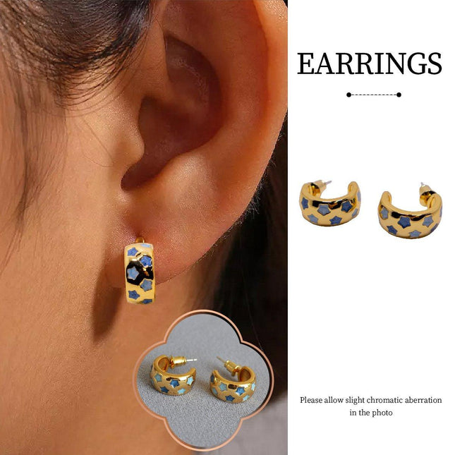 Blue Star Airy Earrings Trendy Fashion Jewelry for Women Elegant Gift Ideas