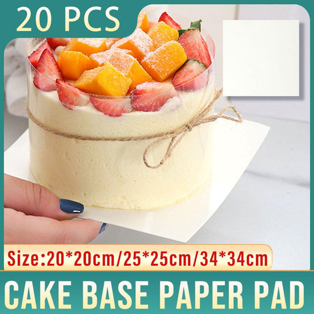 20pcs Square Paper Cake Base Mats for Birthday Wedding Party Dessert Display