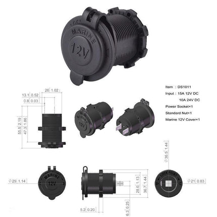 2PCS Waterproof 12V Car Truck Boat Cigarette Lighter Socket Power Adapter Outlet - Aimall