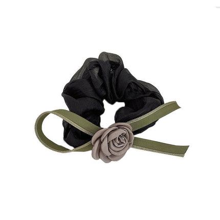 Korean Style Camellia Bow Hair Ties Large Intestine Hair Ring Hair Rope Bands - Aimall