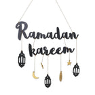 Ramadan Kareem Wooden Ornament Eid Mubarak Islam Mosque Party Hanging Decor Aimall