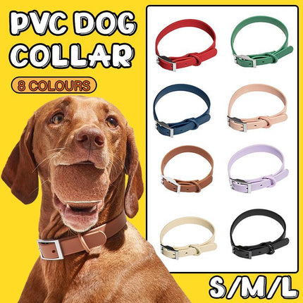 PVC Dog Collar Working Dog Kennels Waterproof Soft Adjustable for Pets M Size - Aimall
