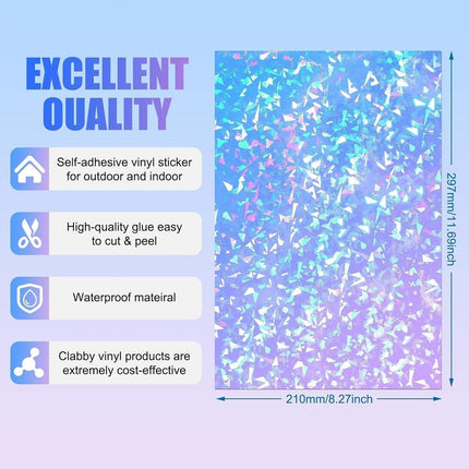 30pcs Anti-Scratch Self-Adhesive Waterproof Seven-Color Laser Film Stickers